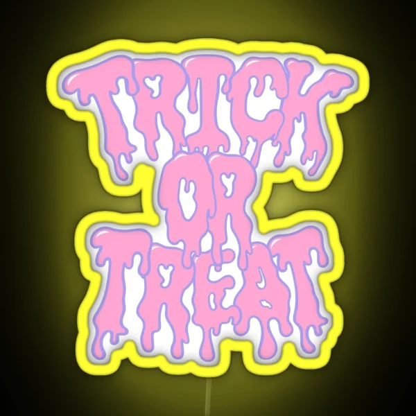 Halloween Funny Sarcastic Quote Trick Or Treat Led RGB Neon Sign