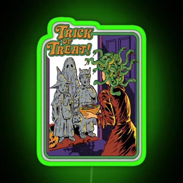 Halloween Ledtrick Or Treat RGB Neon Sign