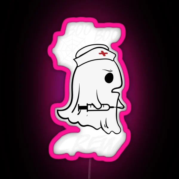 Halloween Nurse Boo Boo Crew RGB Neon Sign