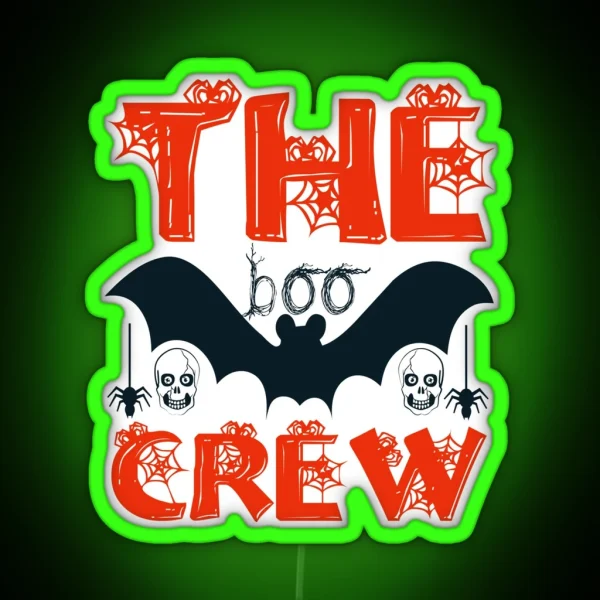 Halloween Nurse Boo Boo Crew With Bat RGB Neon Sign