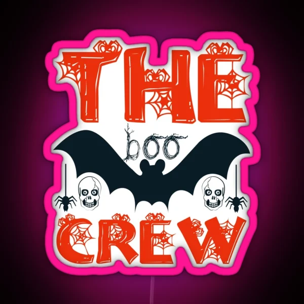 Halloween Nurse Boo Boo Crew With Bat RGB Neon Sign