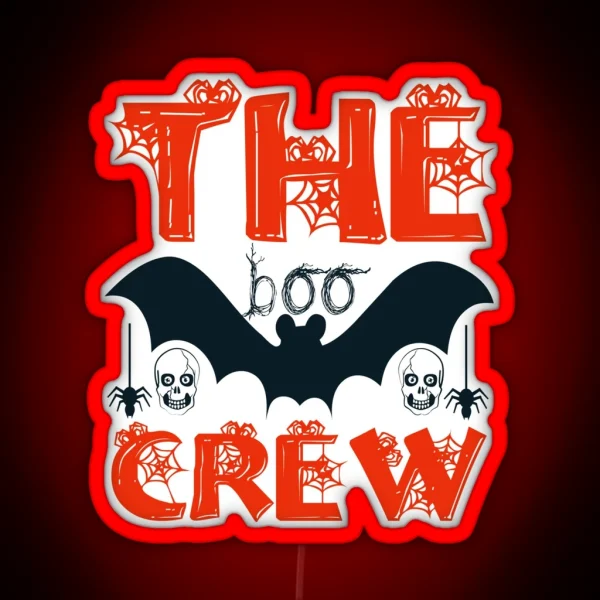 Halloween Nurse Boo Boo Crew With Bat RGB Neon Sign