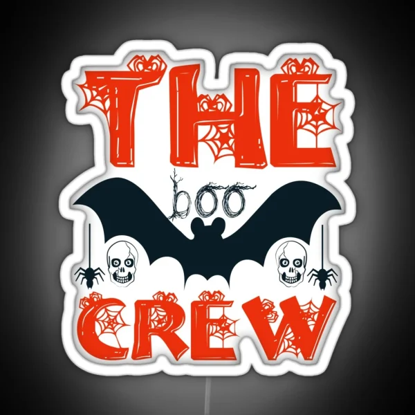 Halloween Nurse Boo Boo Crew With Bat RGB Neon Sign
