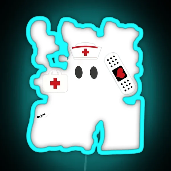Halloween Nurse Boo RGB Neon Sign