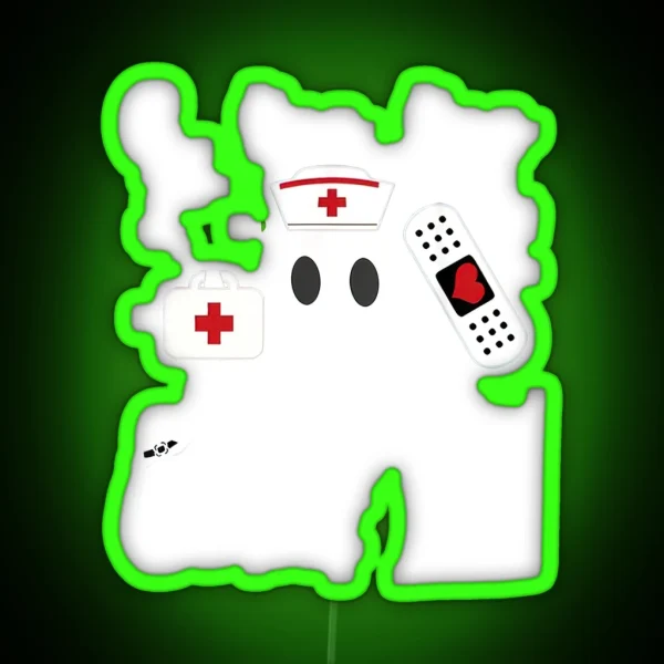 Halloween Nurse Boo RGB Neon Sign