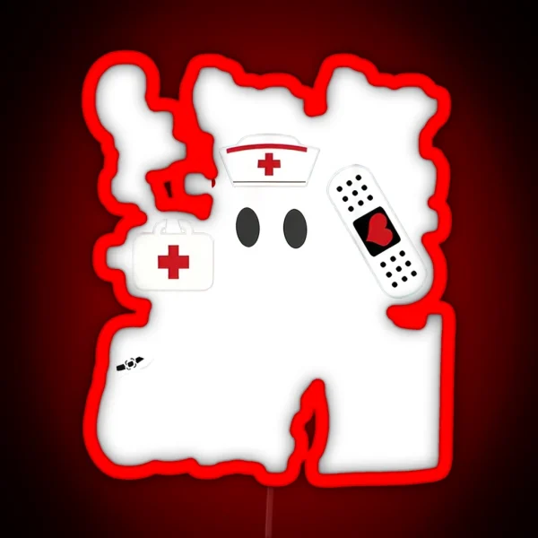 Halloween Nurse Boo RGB Neon Sign