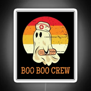 Halloween Nurse Ghost Boo Boo Crew RGB Neon Sign