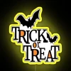 Color changing LED Halloween decoration with vibrant neon RGB lighting