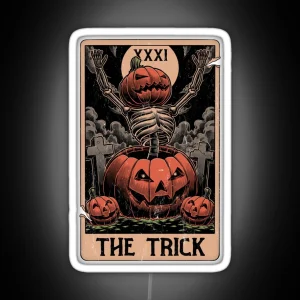 Halloween Tarot Pumpkin Trick RGB Neon Sign