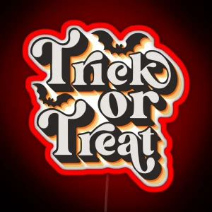 Halloween Trick Or Treat Vintage RGB Neon Sign