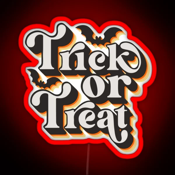 Halloween Trick Or Treat Vintage RGB Neon Sign