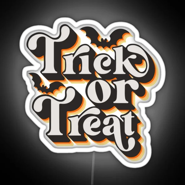 Halloween Trick Or Treat Vintage RGB Neon Sign