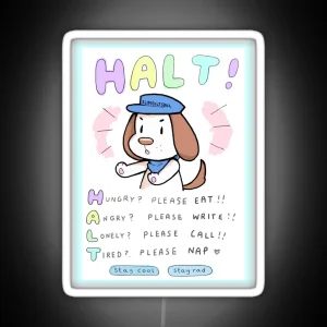 HALT SELF CARE RGB Neon Sign