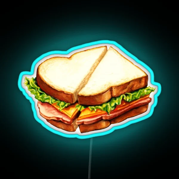Ham Sandwich Pattern RGB Neon Sign