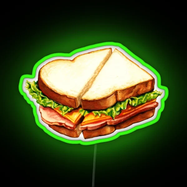 Ham Sandwich Pattern RGB Neon Sign