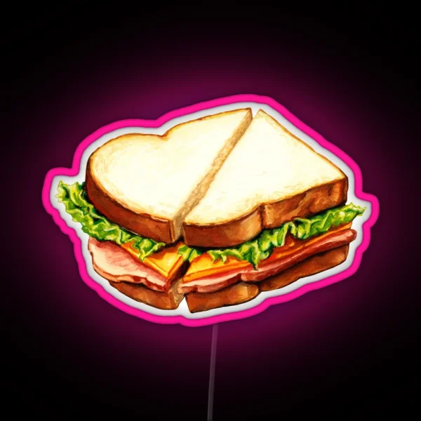 Ham Sandwich Pattern RGB Neon Sign