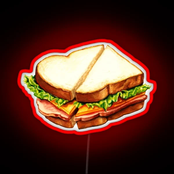 Ham Sandwich Pattern RGB Neon Sign