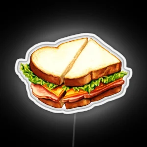 Ham Sandwich Pattern RGB Neon Sign