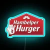 Neon sign illuminates love for nostalgic comfort foods, retro charm.