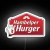 Vibrant RGB Neon Sign Featuring Iconic Hamburger Helper Meme Design
