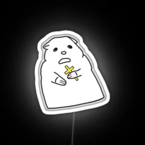 Hamster With A Cross Small RGB Neon Sign