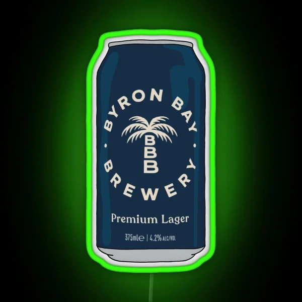Hand Drawn Byron Bay Premium Can RGB Neon Sign