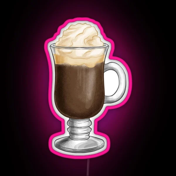 Hand Drawn Creamy Irish Coffee RGB Neon Sign