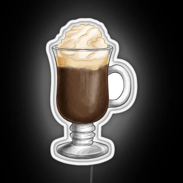 Hand Drawn Creamy Irish Coffee RGB Neon Sign