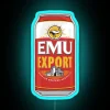 Hand-drawn illustration of an emu in vibrant RGB neon colors.