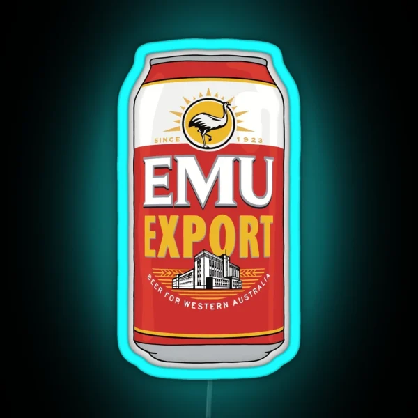 Hand Drawn Emu Export Can RGB Neon Sign