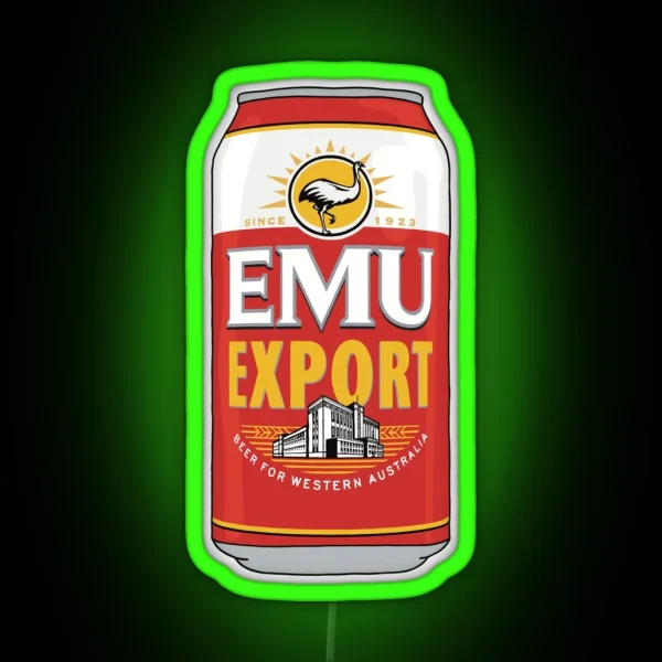 Hand Drawn Emu Export Can RGB Neon Sign