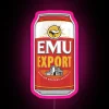 Hand-drawn emu export design on vibrant full color RGB neon display