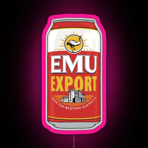 Hand Drawn Emu Export Can RGB Neon Sign