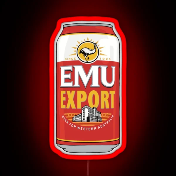 Hand Drawn Emu Export Can RGB Neon Sign