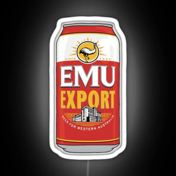 Hand Drawn Emu Export Can RGB Neon Sign