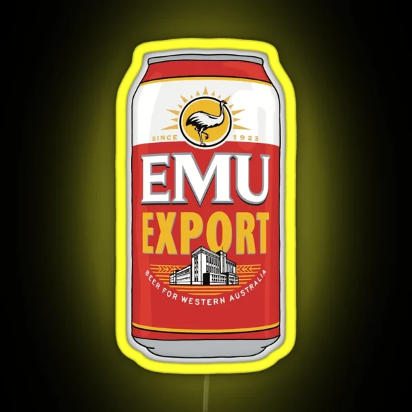 Hand Drawn Emu Export Can RGB Neon Sign