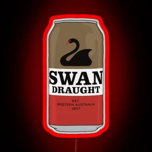 Hand Drawn Swan Draught Can RGB Neon Sign