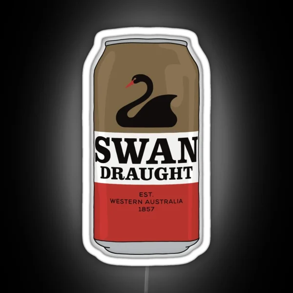 Hand Drawn Swan Draught Can RGB Neon Sign
