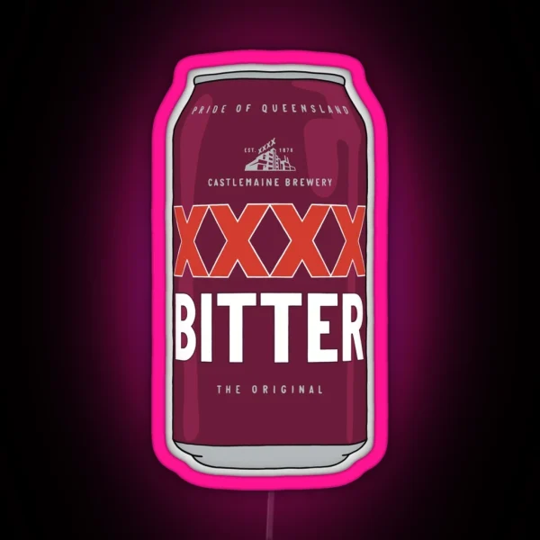 Hand Drawn XXXX Bitter Can RGB Neon Sign