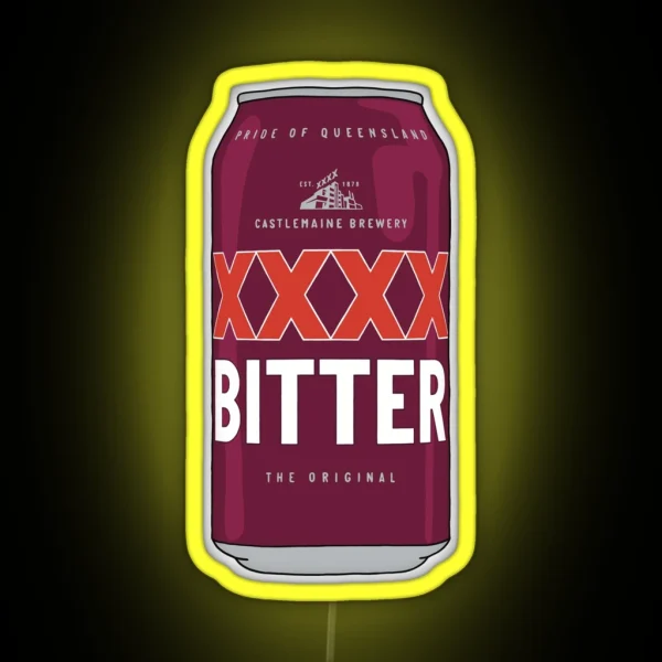 Hand Drawn XXXX Bitter Can RGB Neon Sign