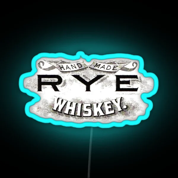 Hand Made Rye Whiskey RGB Neon Sign