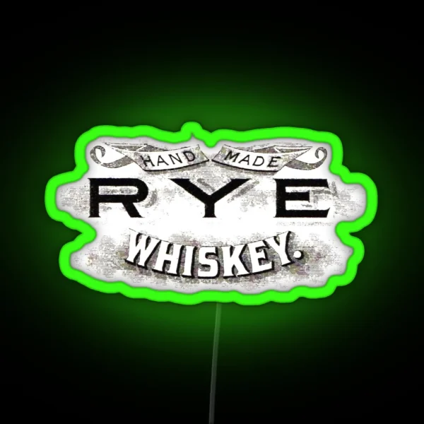 Hand Made Rye Whiskey RGB Neon Sign