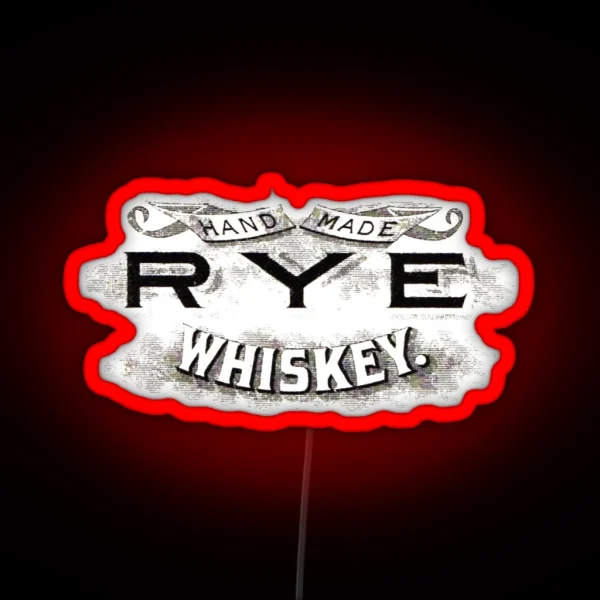 Hand Made Rye Whiskey RGB Neon Sign