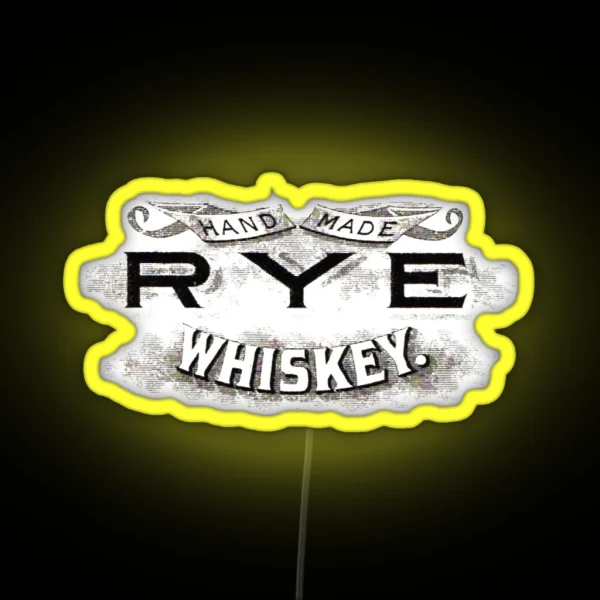 Hand Made Rye Whiskey RGB Neon Sign