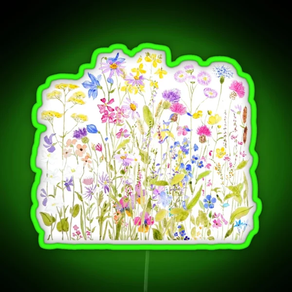 Hand Painted Colorful Meadow Painting RGB Neon Sign