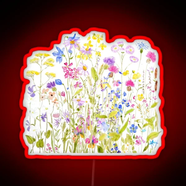 Hand Painted Colorful Meadow Painting RGB Neon Sign