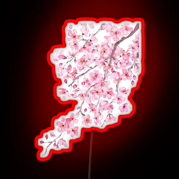 Hand Painted Hand Painted Pink Cherry Blossom RGB Neon Sign