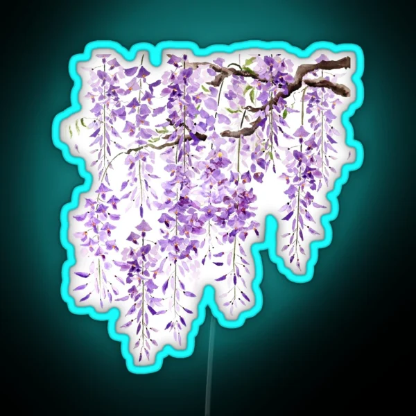 Hand Painted Purple Wisteria In Bloom 2024 2 RGB Neon Sign