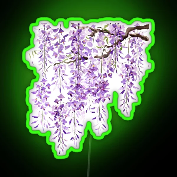 Hand Painted Purple Wisteria In Bloom 2024 2 RGB Neon Sign
