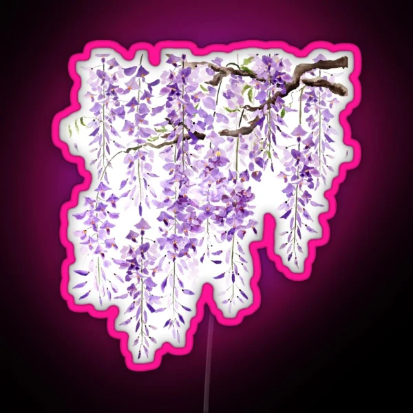 Hand Painted Purple Wisteria In Bloom 2024 2 RGB Neon Sign
